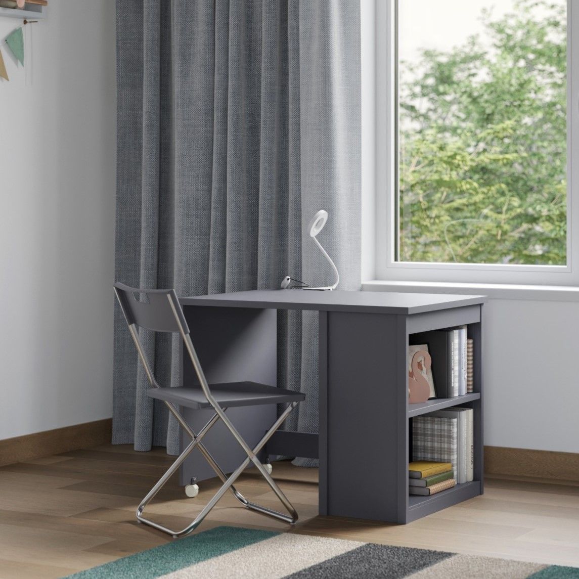 Flair Charlie Pull Out Desk Grey