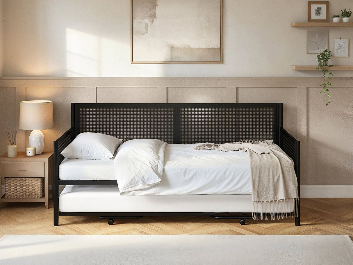 Flair Clay Metal Daybed with Trundle Black