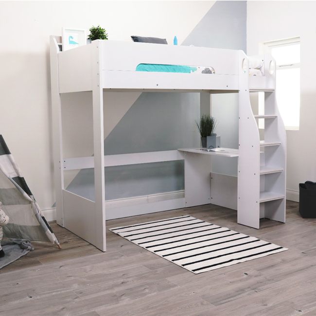 Flair Cosmic High Sleeper with Desk White