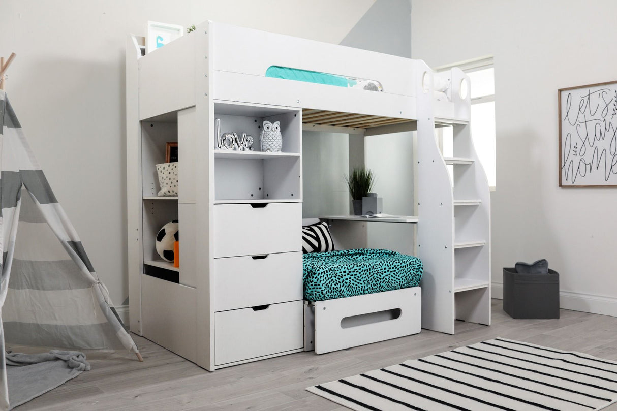 Flair Cosmic Storage High Sleeper White
