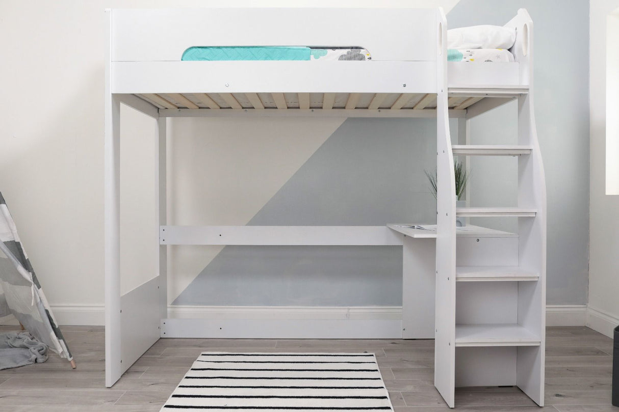 Flair Cosmic High Sleeper with Desk White