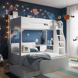 Flair Cosmic L Shaped Triple Bunk Bed White