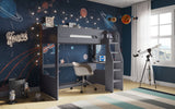 Flair Cosmic High Sleeper with Desk Grey