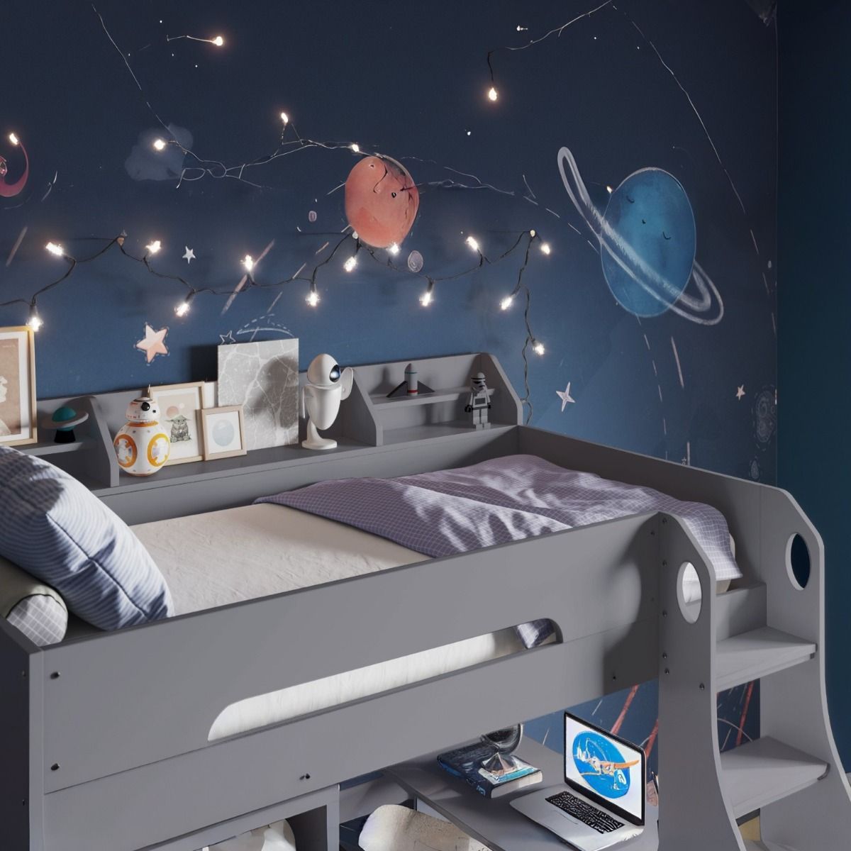 Flair Cosmic Storage High Sleeper Grey