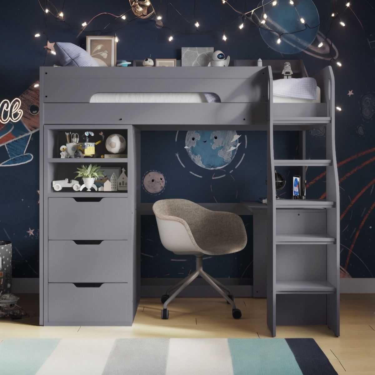 Flair Cosmic Storage High Sleeper Grey