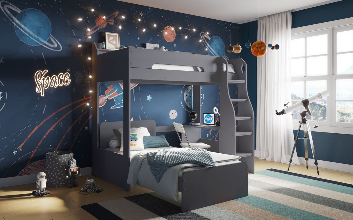 Flair Cosmic L Shaped Bunk Bed Grey
