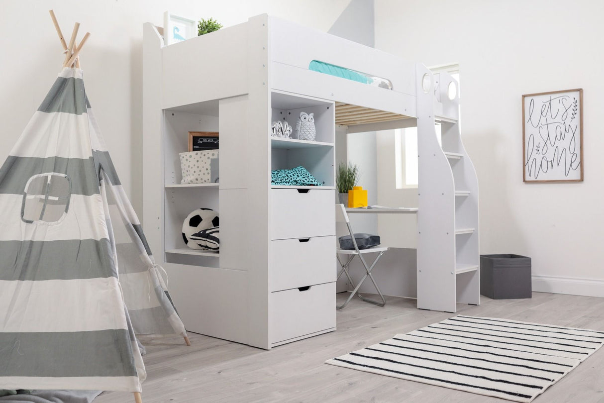 Flair Cosmic Storage High Sleeper White