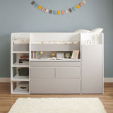 Flair Bailey Kids Cabin Bed with Desk & Storage White & Grey