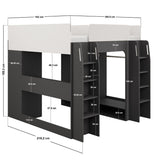 Recoil Dante Twin Gaming High Sleeper with Desk & Wardrobe