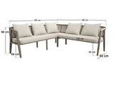 SOLACE+CO Dayton Corner Sofa & Coffee Table Garden Set Beige