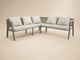 SOLACE+CO Dayton Corner Sofa & Coffee Table Garden Set Beige