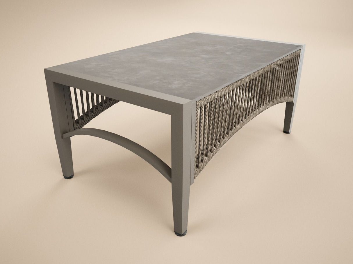 SOLACE+CO Dayton Corner Sofa & Coffee Table Garden Set Beige