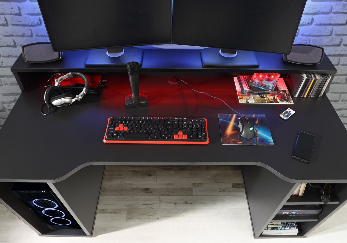 Flair Power X Gaming Desk with RGB LED Black