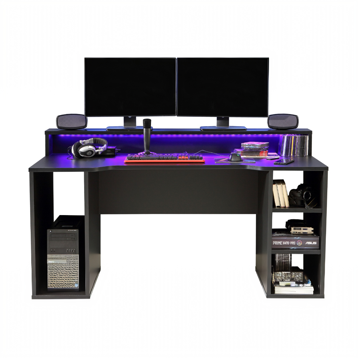 Flair Power X Gaming Desk with RGB LED Black