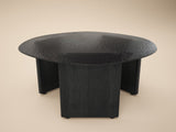SOLACE+CO Emil Black Glass Round Coffee Table