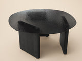 SOLACE+CO Emil Black Glass Round Coffee Table