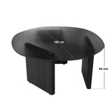 SOLACE+CO Emil Black Glass Round Coffee Table