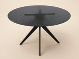 SOLACE+CO Emil Black Mottled Glass Round Dining Table