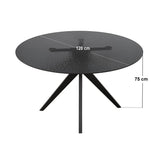 SOLACE+CO Emil Round Mottled Glass Dining Table with Vito Chairs Set of 4
