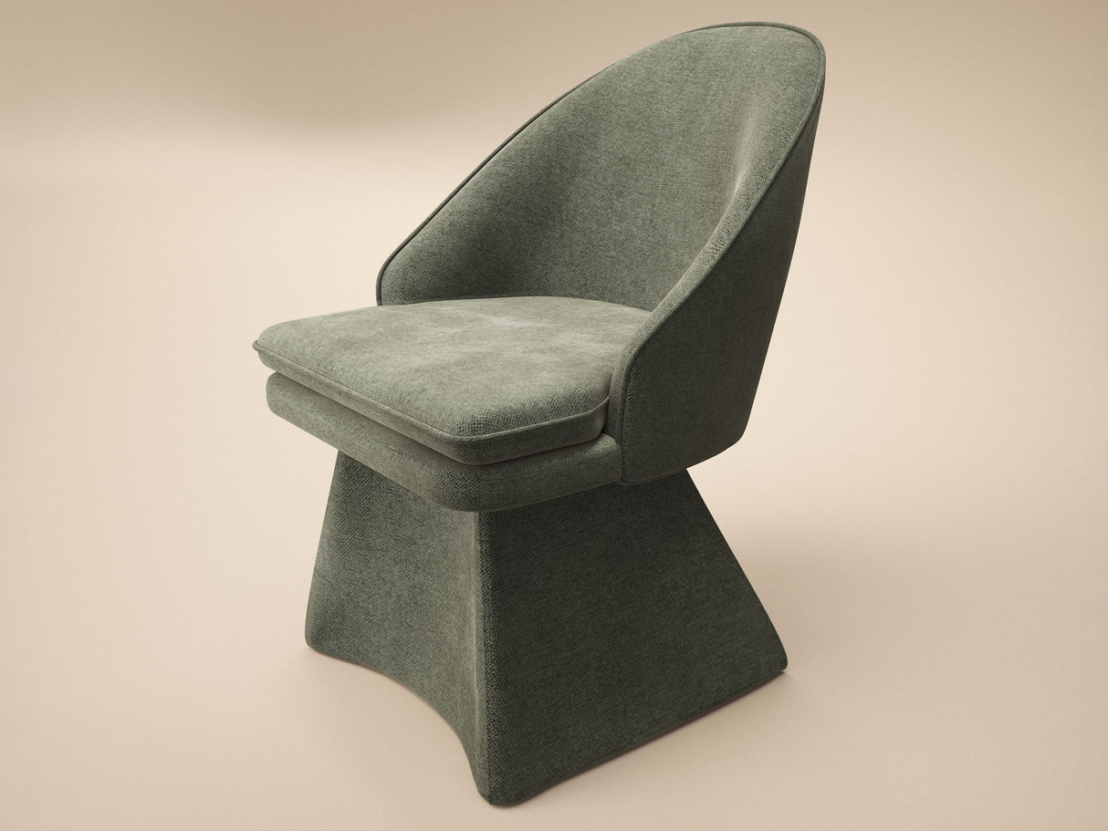 SOLACE+CO Aiko Dining Chair Green Chenille