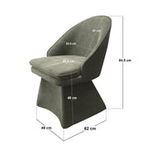 SOLACE+CO Aiko Dining Chair Green Chenille