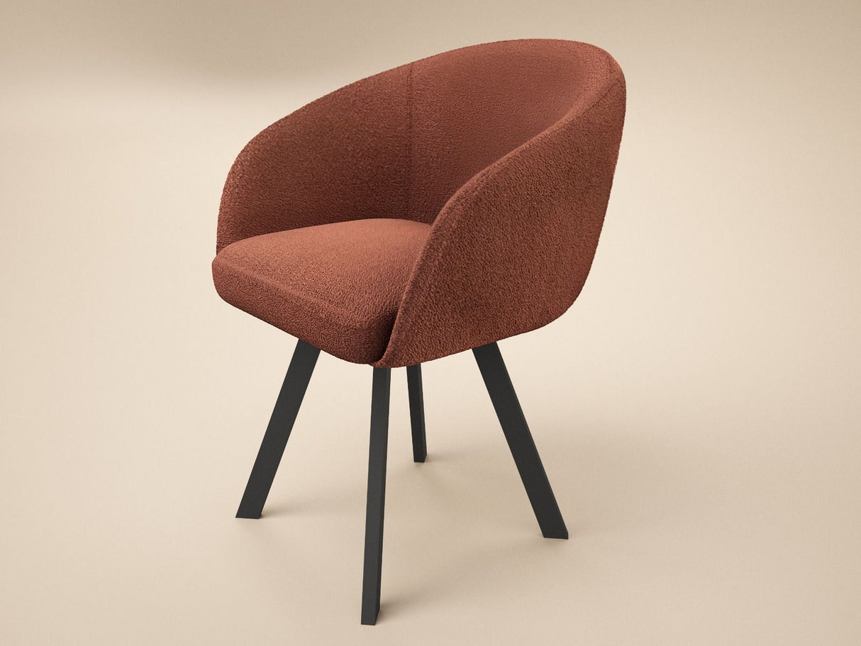 SOLACE+CO Vito Dining Chair Set of 2 Brown Boucle