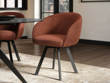 SOLACE+CO Emil Round Mottled Glass Dining Table with Vito Chairs Set of 4
