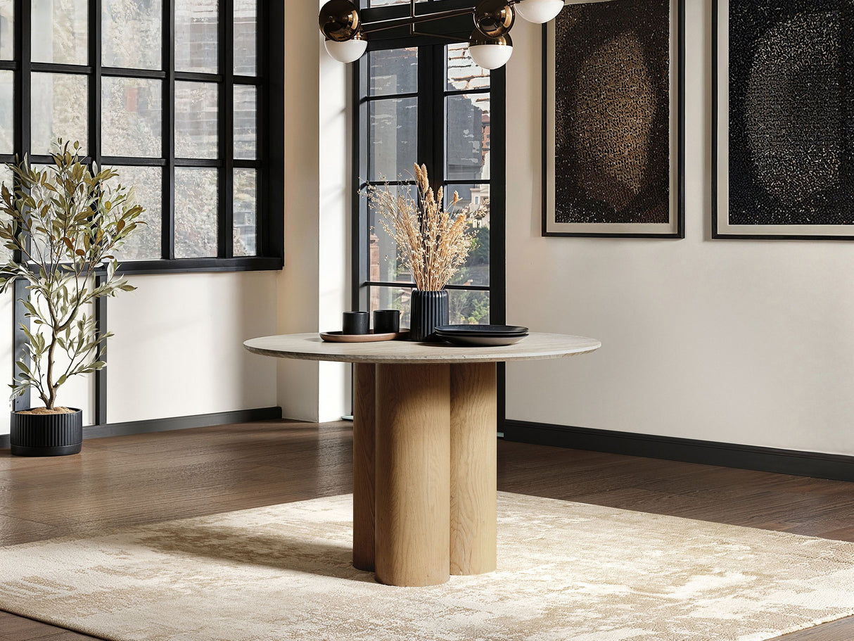 SOLACE+CO Deko Dining Table Oak with Aiko Chairs Set of 4