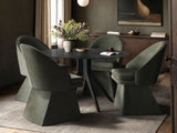 SOLACE+CO Emil Round Mottled Glass Dining Table with Aiko Chairs Set of 4
