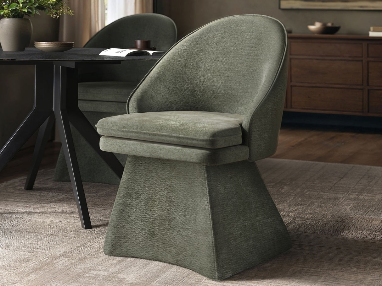 SOLACE+CO Emil Mottled Glass Dining Table with Aiko Chairs Set of 6