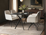 SOLACE+CO Emil Mottled Glass Dining Table with Isla Chairs Set of 4