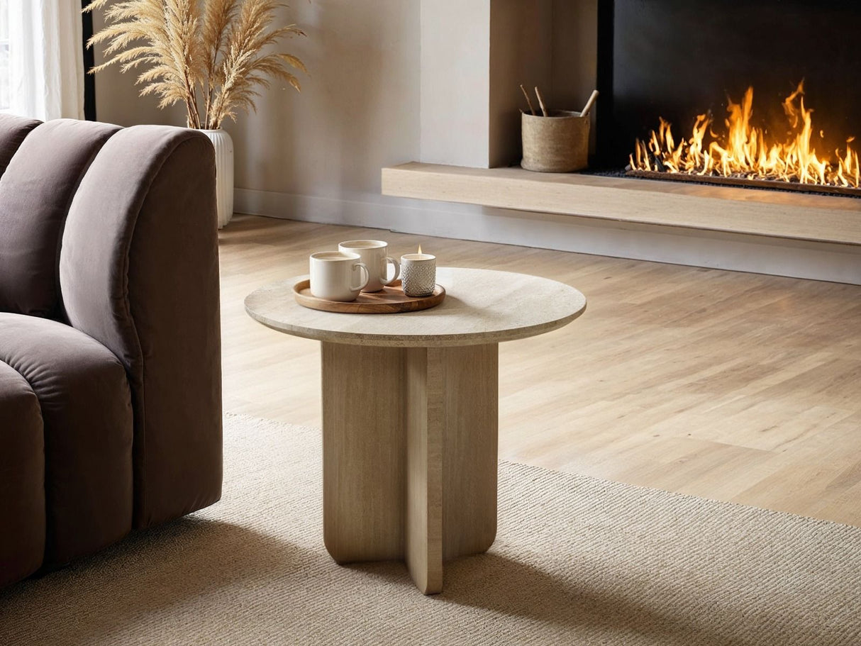 SOLACE+CO Aven Sintered Stone Effect Side Table