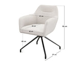 SOLACE+CO Lexi Dining Table with 4 Isla Swivel Dining Chairs Cream Boucle