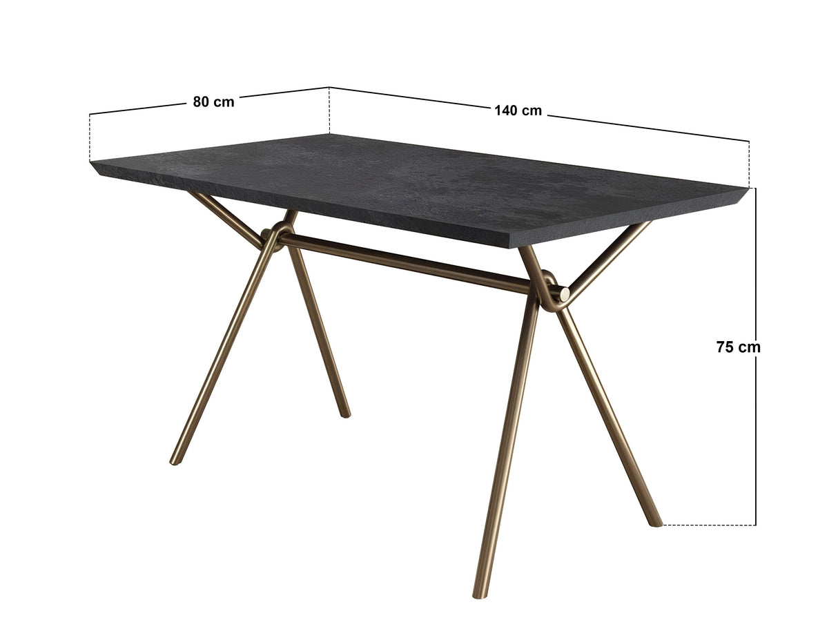 SOLACE+CO Lexi Dining Table with 4 Isla Swivel Dining Chairs Brown Fabric