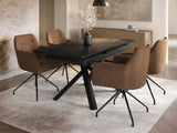 SOLACE+CO Isla Swivel Dining Chair Set of 2 Brown Chenille