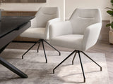 SOLACE+CO Isla Swivel Dining Chair Set of 2 Cream Boucle