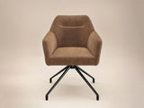 SOLACE+CO Isla Swivel Dining Chair Set of 2 Brown Chenille