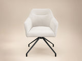 SOLACE+CO Emil Mottled Glass Dining Table with Isla Chairs Set of 6