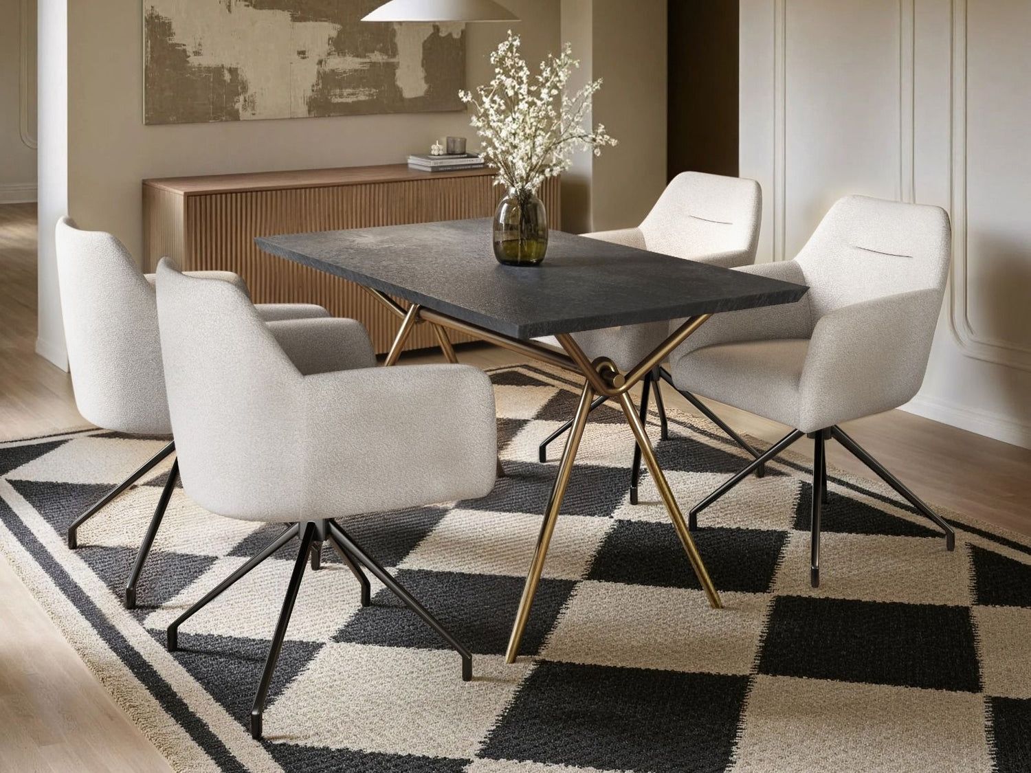 SOLACE+CO Lexi Rectangular Dining Table Black