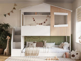 Flair Dreamland House Staircase Bunk White & Oak