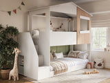Flair Dreamland House Staircase Bunk White & Oak