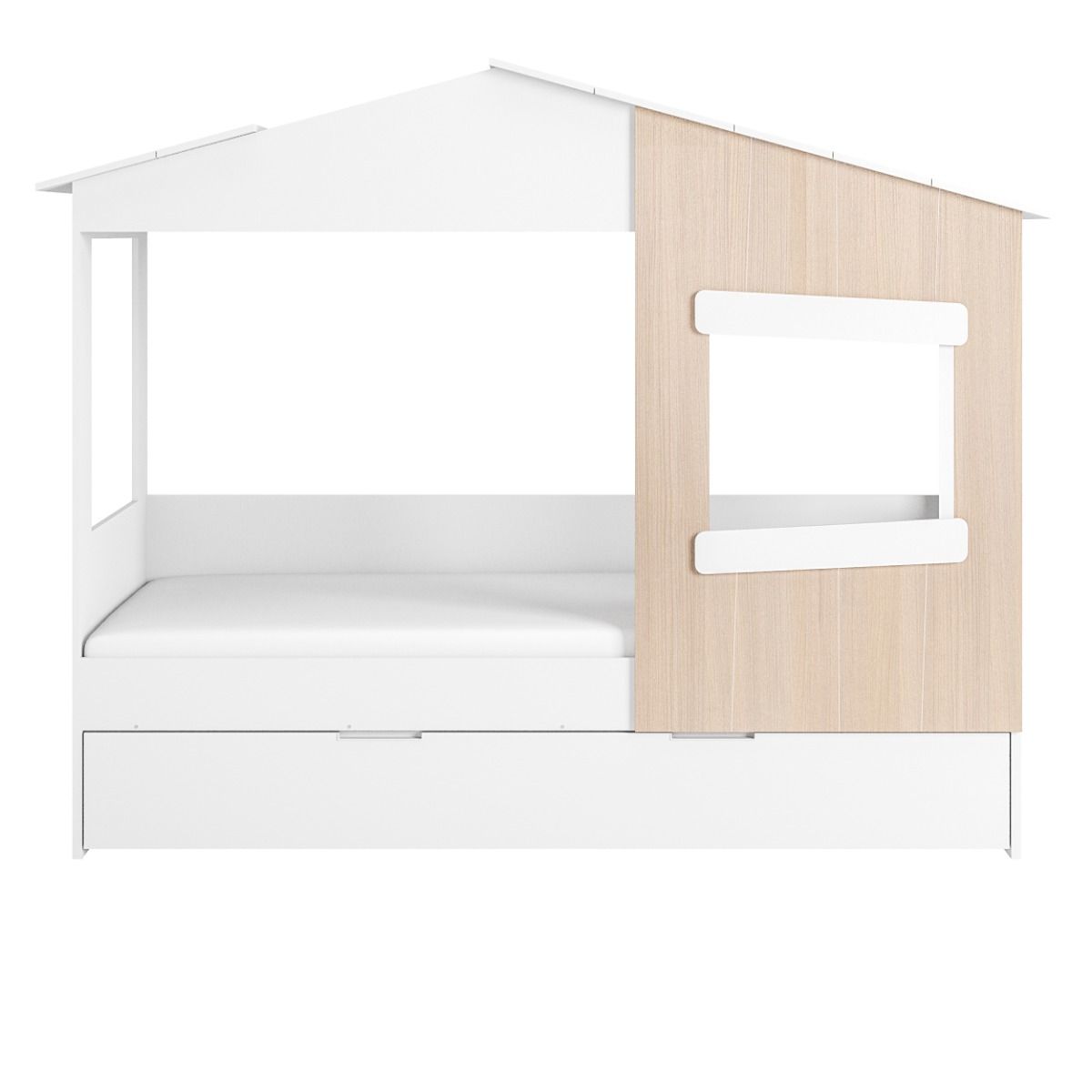 Flair Dreamland House Bed with Trundle White & Oak