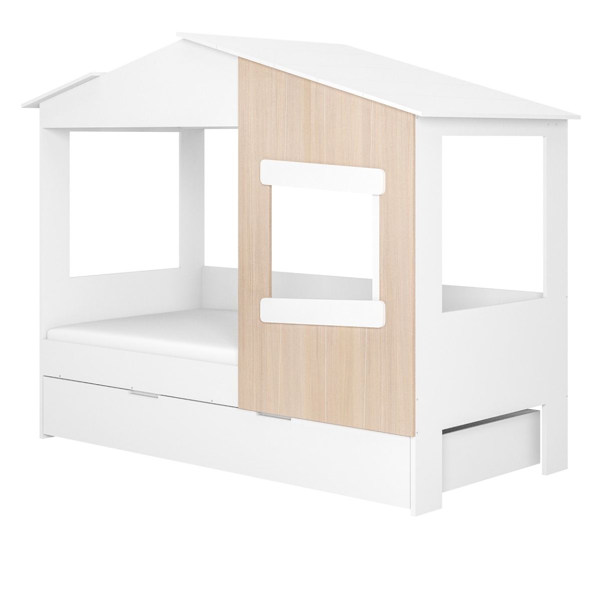 Flair Dreamland House Bed with Trundle White & Oak