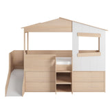 Flair Dreamland House Mid Sleeper with Slide & Storage White and Oak