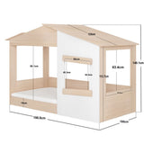 Flair Dreamland Montessori House Floor Bed Oak & White