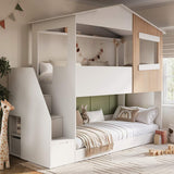 Flair Dreamland House Staircase Bunk White & Oak