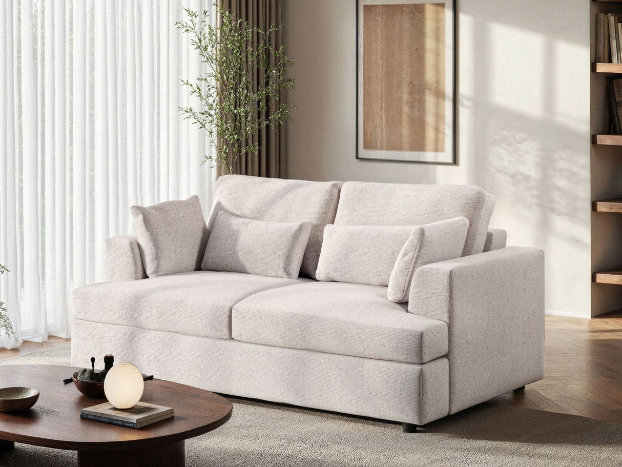 SOLACE+CO Drew 2 Seater Sofa Cream Chenille