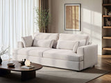 SOLACE+CO Drew 3 Seater Sofa Cream Chenille