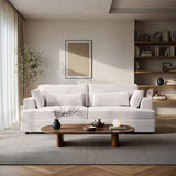 SOLACE+CO Drew 3 Seater Sofa Cream Chenille