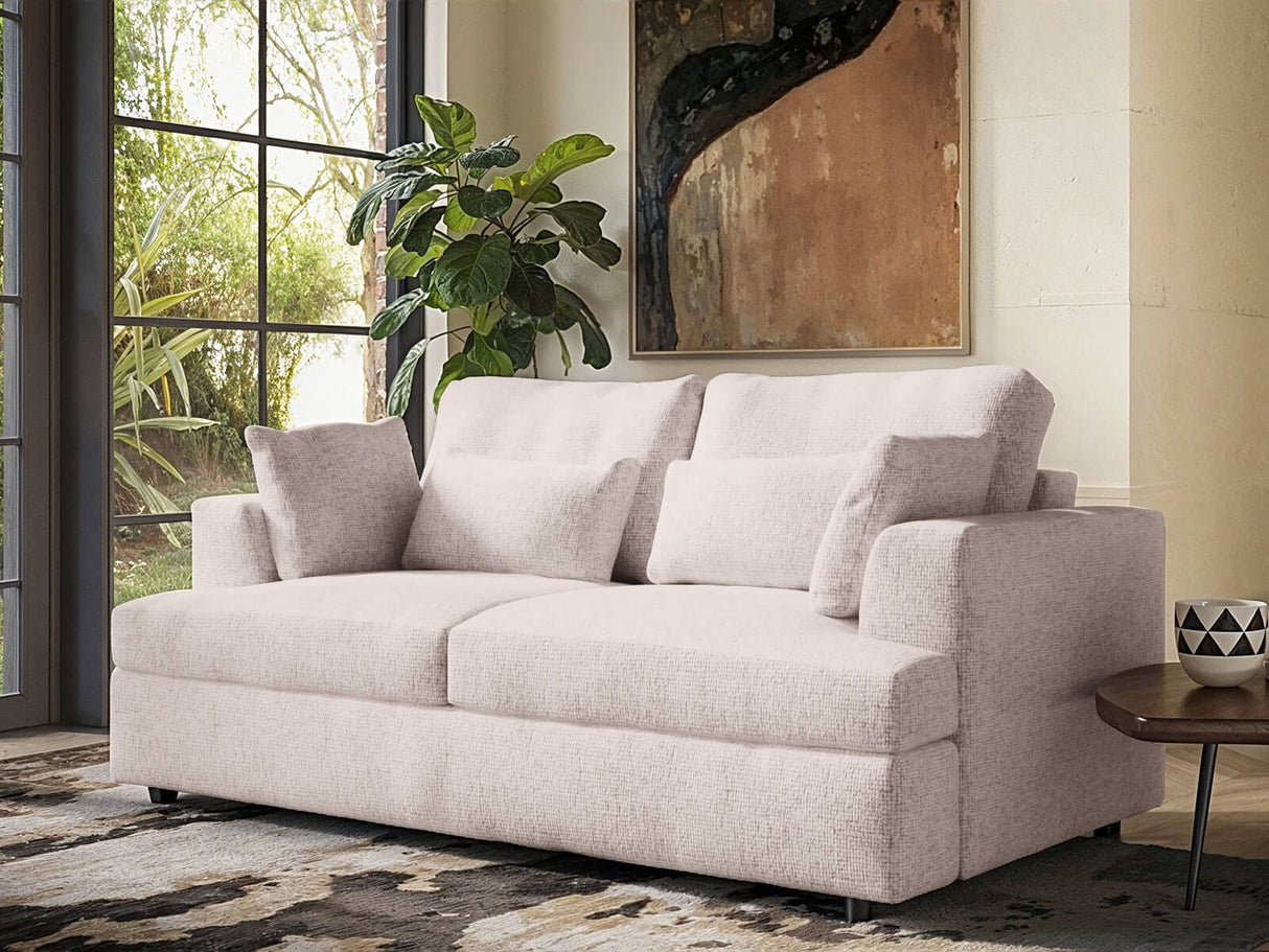 SOLACE+CO Drew 2 Seater Sofa Cream Chenille